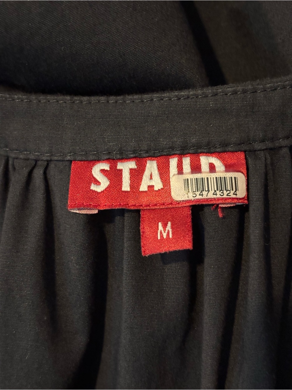 STAUD Black Button-Front Maxi Dress with Balloon Sleeves - Picture 13 of 13